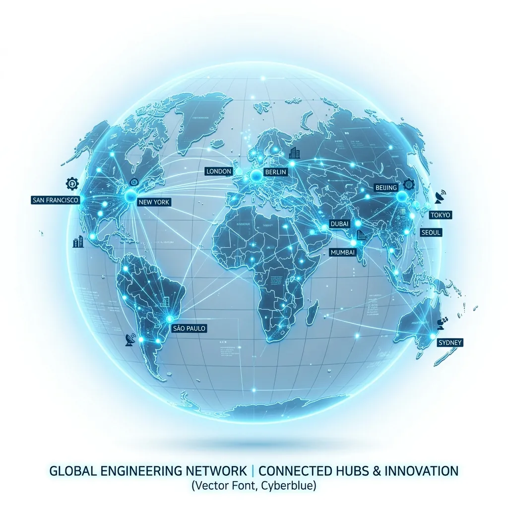 Distributed engineering network and global coverage map