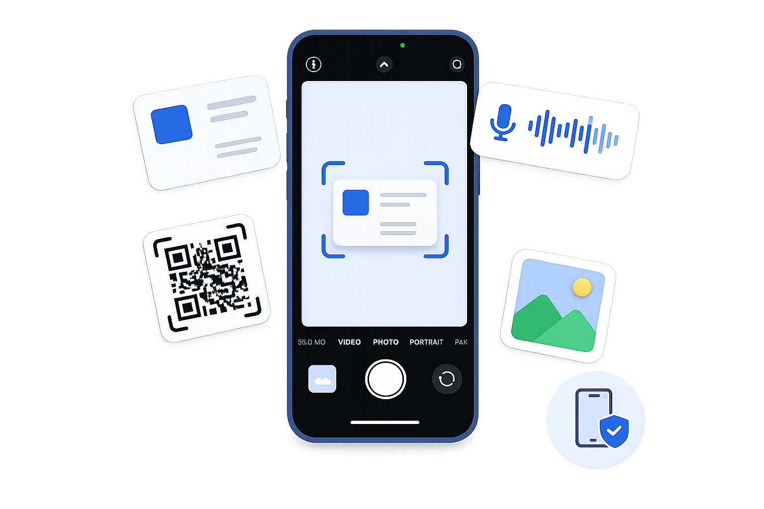 Contacts AI capture screen