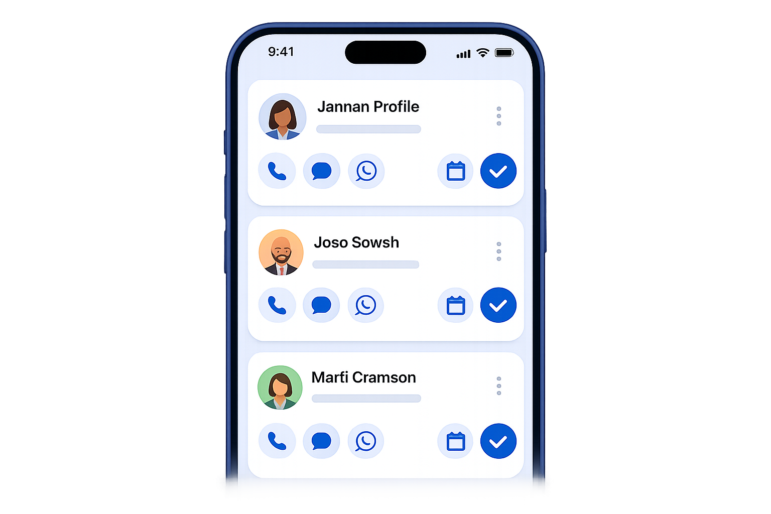 Contacts AI follow-up screen